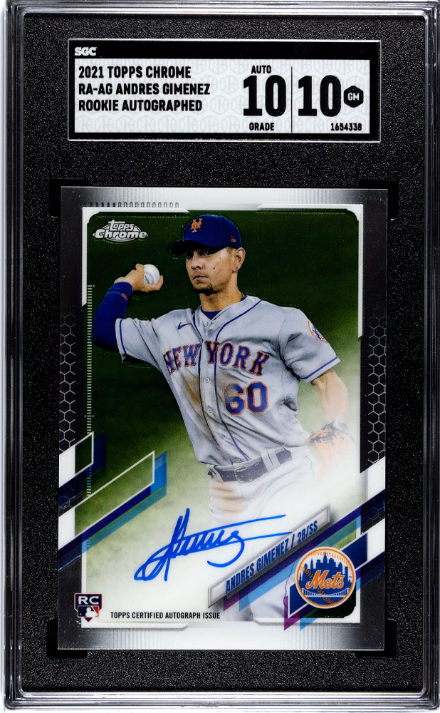 2021 Topps Chrome Andres Gimenez #ra-ag Rookie Auto. Sgc 10