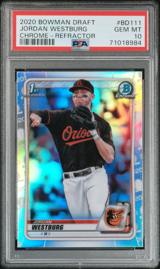 2020 Bowman Draft Jordan Westburg #bd111 Refractor Psa 10