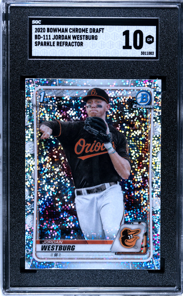 2020 Bowman Chrome Draft Jordan Westburg #bd-111 Sparkle Refractor Sgc 10