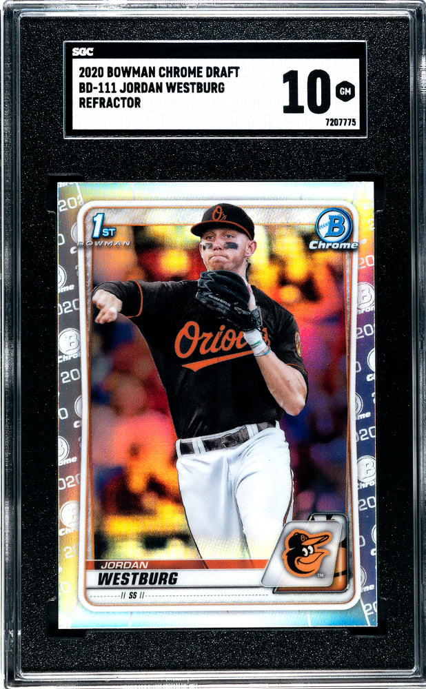 2020 Bowman Chrome Draft Jordan Westburg #bd-111 Refractor Sgc 10