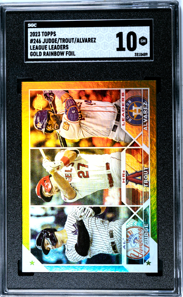2023 Topps Judge/trout/alvarez #246 League Leaders Gold Foil Sgc 10